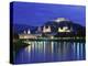 City and Castle at Night from the River, Salzburg, Austria, Europe-Nigel Francis-Premier Image Canvas