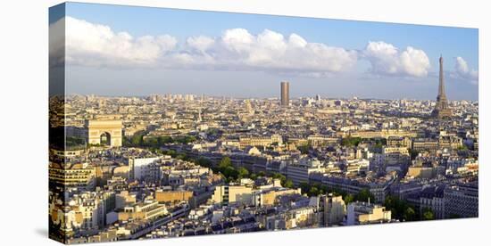 City, Arc De Triomphe and the Eiffel Tower, Viewed over Rooftops, Paris, France, Europe-Gavin Hellier-Premier Image Canvas