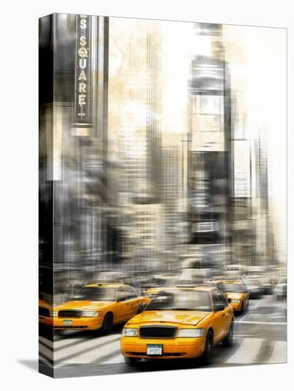 City Art Times Square Yellow Cabs-Melanie Viola-Stretched Canvas