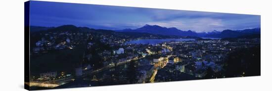 City at Dusk, Lucerne, Switzerland-null-Premier Image Canvas