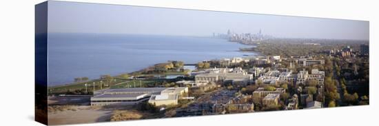 City at the Coast with Chicago in the Background, Evanston, Illinois, USA-null-Premier Image Canvas