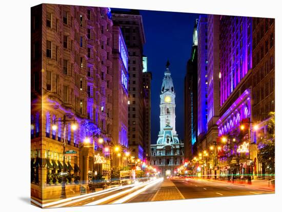 City Hall and Avenue of the Arts by Night, Philadelphia, Pennsylvania, United States-Philippe Hugonnard-Premier Image Canvas