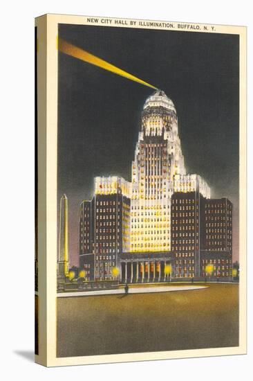 City Hall at Night, Buffalo-null-Stretched Canvas