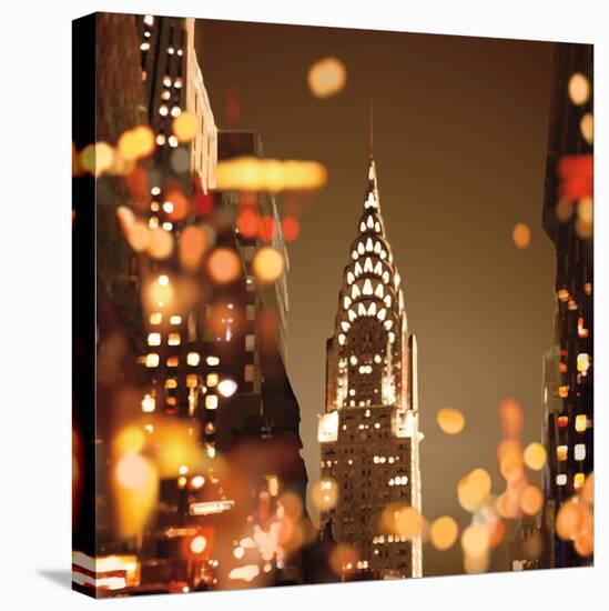 City Lights-New York-Kate Carrigan-Stretched Canvas