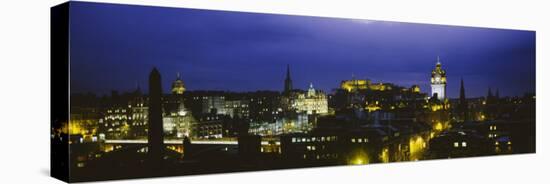 City Lit Up at Night, Edinburgh Castle, Edinburgh, Scotland-null-Premier Image Canvas