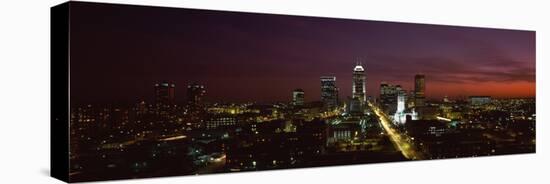 City Lit Up at Night, Indianapolis, Marion County, Indiana, USA-null-Premier Image Canvas