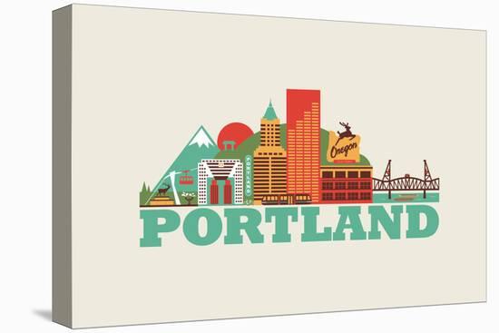 City Living Portland Natural-null-Stretched Canvas