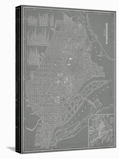 City Map of Washington, D.C.-Vision Studio-Stretched Canvas