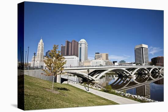 City of Columbus, Ohio with the New Rich Street Bridge in the Foreground.-pdb1-Premier Image Canvas