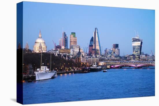 City of London Skyline and River Thames at Dusk, England, UK-Nadia Isakova-Premier Image Canvas