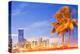 City of Miami Florida Night Skyline Palm Trees-Fotomak-Premier Image Canvas