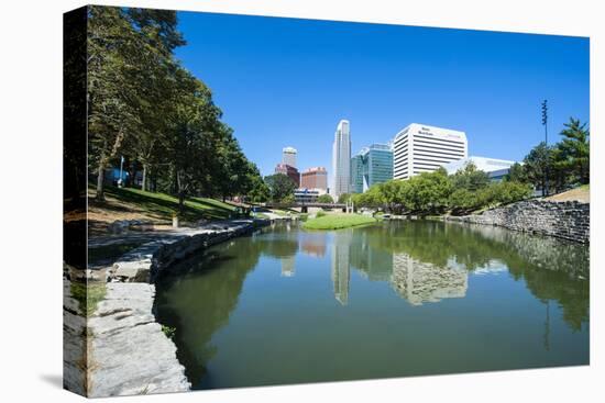 City Park Lagoon with Downtown Omaha, Nebraska, Usa-Michael Runkel-Premier Image Canvas