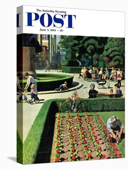 "City Park" Saturday Evening Post Cover, June 5, 1954-John Falter-Premier Image Canvas