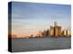 City Skyline Along Detroit River, Detroit, Michigan, USA-Walter Bibikow-Premier Image Canvas