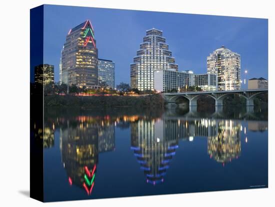 City Skyline Along Town Lake, Austin, Texas, USA-Walter Bibikow-Premier Image Canvas