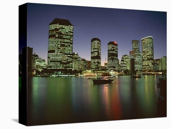 City Skyline and Brisbane River at Night, Brisbane, Queensland, Australia-Mark Mawson-Premier Image Canvas