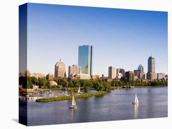 City Skyline and Charles River, Boston, Massachusetts, USA-Amanda Hall-Premier Image Canvas