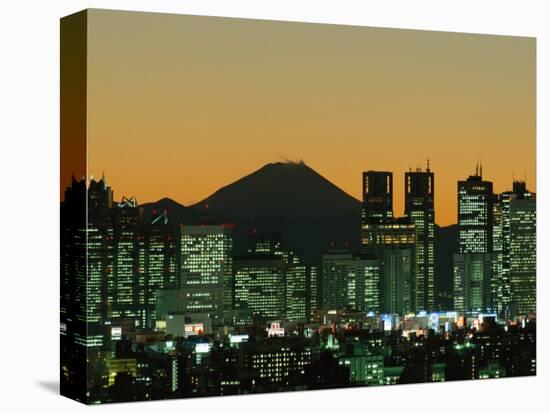 City Skyline and Mount Fuji, Night View, Tokyo, Honshu, Japan-Steve Vidler-Premier Image Canvas