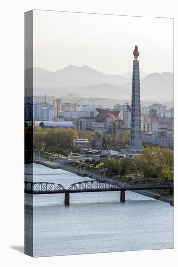 City Skyline and the Juche Tower, Pyongyang, Democratic People's Republic of Korea (DPRK), N. Korea-Gavin Hellier-Premier Image Canvas