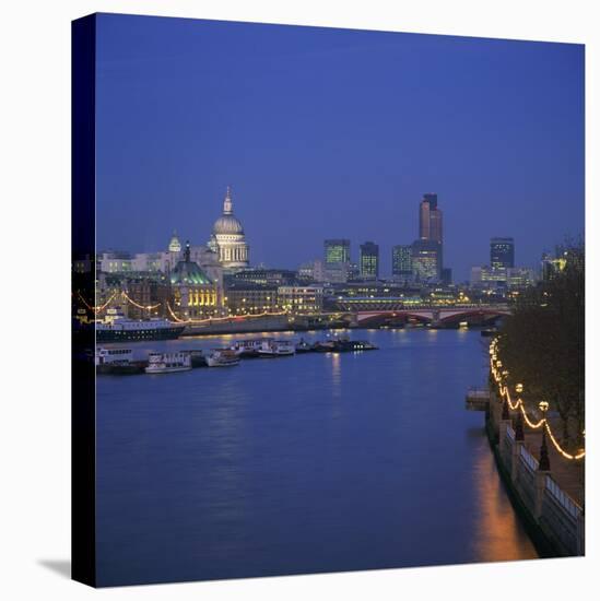 City Skyline at Dusk, London, England, UK-Roy Rainford-Premier Image Canvas