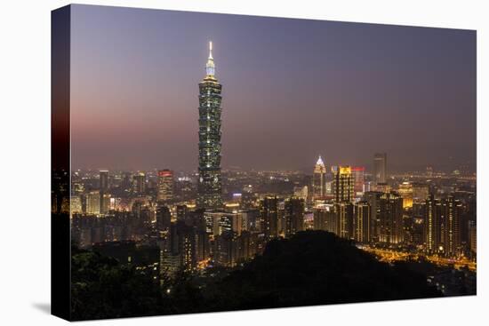 City Skyline at Dusk, Taipei, Taiwan-Paul Souders-Premier Image Canvas