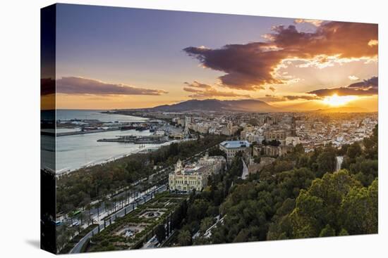 City skyline at sunset, Malaga, Andalusia, Spain-Stefano Politi Markovina-Premier Image Canvas