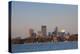 City Skyline from Lake Calhoun, Sunset, Minneapolis, Minnesota, USA-Walter Bibikow-Premier Image Canvas