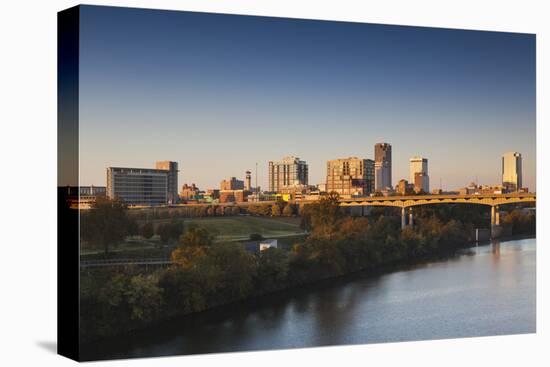 City Skyline from the Arkansas River, Dawn, Little Rock, Arkansas, USA-Walter Bibikow-Premier Image Canvas