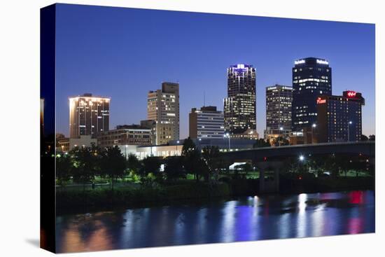 City Skyline from the Arkansas River, Dusk, Little Rock, Arkansas, USA-Walter Bibikow-Premier Image Canvas