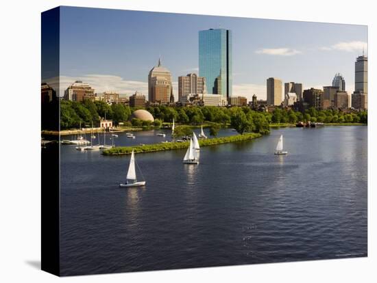 City Skyline from the Charles River, Boston, Massachusetts, USA-Amanda Hall-Premier Image Canvas