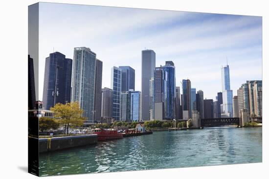 City Skyline from the Chicago River, Chicago, Illinois, United States of America, North America-Amanda Hall-Premier Image Canvas