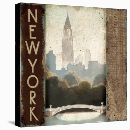 City Skyline New York Vintage Square-Marco Fabiano-Stretched Canvas