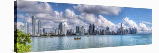 City Skyline Panorama-Nish Nalbandian-Stretched Canvas