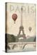 City Skyline Paris Vintage V2-Marco Fabiano-Stretched Canvas