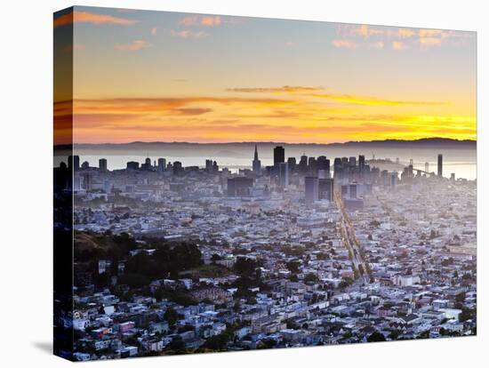 City Skyline Viewed from Twin Peaks, San Francisco, California, USA-Gavin Hellier-Premier Image Canvas