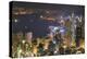 City skyline viewed from Victoria Peak by night, Hong Kong, China, Asia-Fraser Hall-Premier Image Canvas