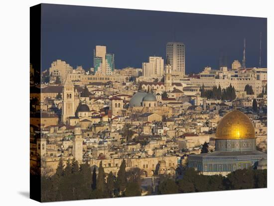 City View with Temple Mount and Dome of the Rock from the Mount of Olives, Jerusalem, Israel-Walter Bibikow-Premier Image Canvas