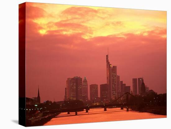 Cityscape at Dusk of Frankfurt, Germany-Peter Adams-Premier Image Canvas