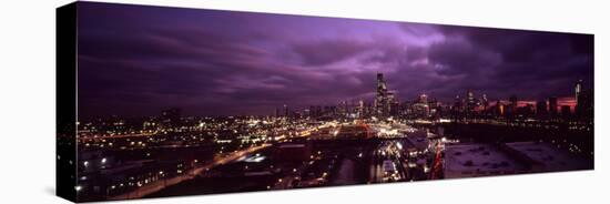 Cityscape of Chicago City at dusk, Chicago, Illinois, USA-Panoramic Images-Premier Image Canvas