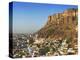 Cityscape of the Blue City with Meherangarh, Majestic Fort, Jodhpur, Rajasthan, India-Keren Su-Premier Image Canvas