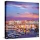 Ciutadella Menorca Marina Port Sunset with Boats and Streetlights in Balearic Islands-holbox-Premier Image Canvas