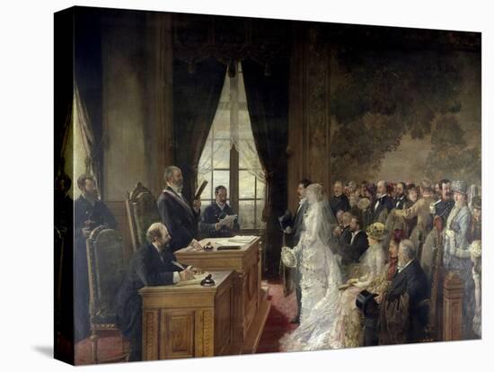 Civil Marriage of Son of Mathurin Moreau Mayor of Paris' 19th Arrondissement, 1884-Henri Gervex-Stretched Canvas