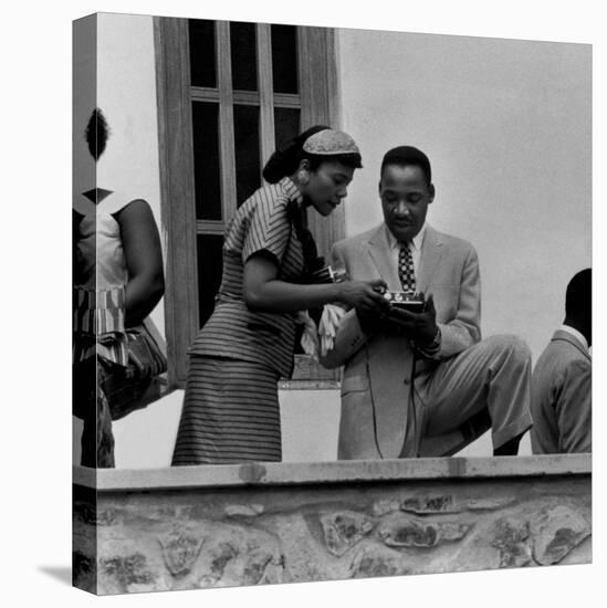 Civil Rights Leader Rev. Martin Luther King Jr. and Wife Visiting Ghanain Independence Ceremonies-Mark Kauffman-Premier Image Canvas
