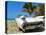 Classic 1959 White Cadillac Auto on Beautiful Beach of Veradara, Cuba-Bill Bachmann-Premier Image Canvas