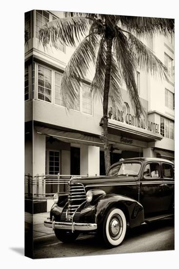 Classic Antique Car of Art Deco District - Park Central Hotel on Ocean Drive - Miami Beach-Philippe Hugonnard-Premier Image Canvas