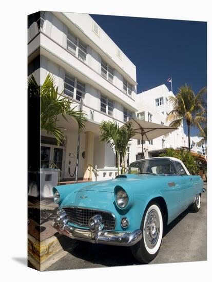 Classic Antique Thunderbird, Art Deco District, South Beach, Miami, Florida, USA-Richard Maschmeyer-Premier Image Canvas