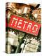 Classic Art, Metro Sign at the Louvre Metro Station, Paris, France-Philippe Hugonnard-Premier Image Canvas