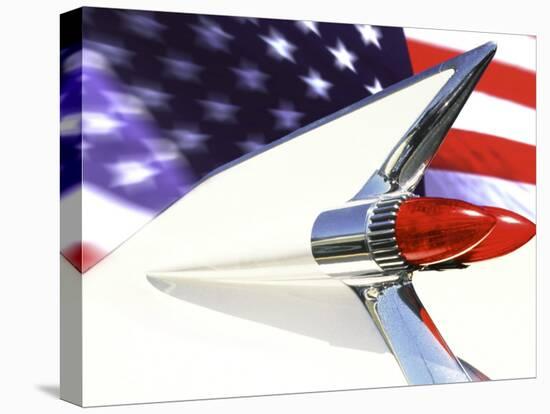 Classic Cadillac and American Flag-Bill Bachmann-Premier Image Canvas