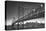 Classic San Francisco in Black and White, Bay Bridge at Night-Vincent James-Premier Image Canvas