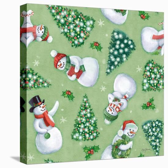 Classic Snowmen Step 01C-Mary Urban-Stretched Canvas